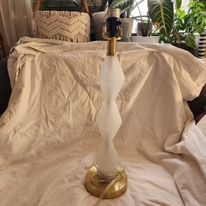 Crackled White Table Lamp Diamonds‎ Gold Base